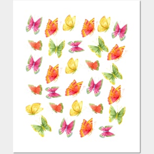 Butterfly Pattern - Summer Fruit Coloured Posters and Art